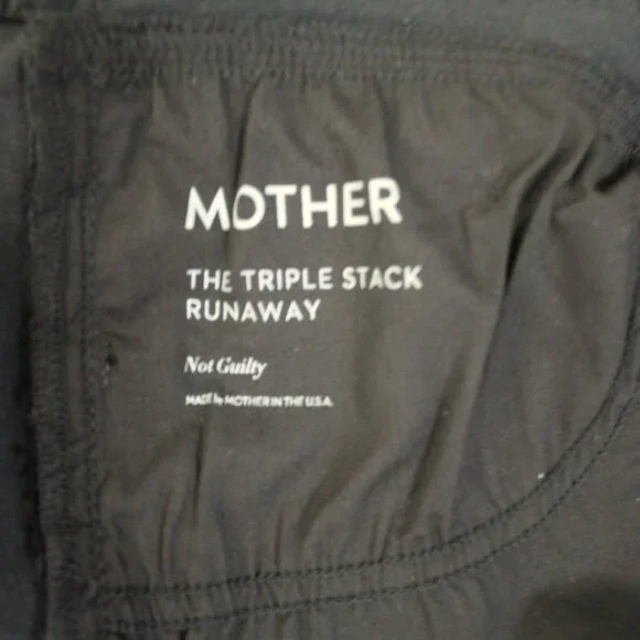 Revolve MOTHER The Triple Stack Runaway Not Guilty Black Belted Jeans 26 - Picture 7 of 8